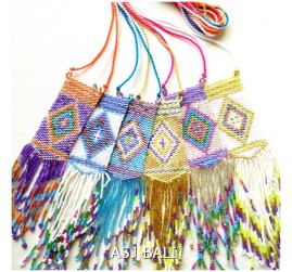 6color mix necklaces beads miyuki tassels fashion accessories